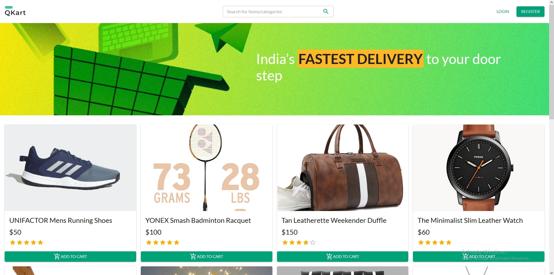 QKart - An Ecommerce Platform